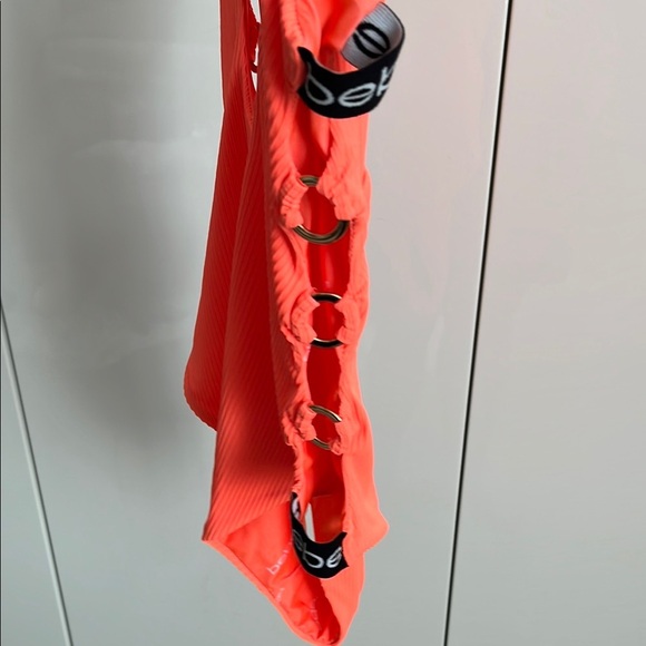 BEBE NWOT Fluorescent Orange Cut-Out One Piece Swimsuit, Size L - Picture 7 of 14
